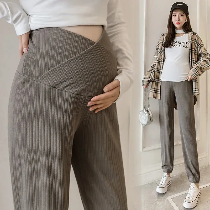 2023 Sports Casual Cotton Maternity Pants Spring Autumn Thin Belly Pants Clothes for Pregnant Women Preganncy Trousers Clothing