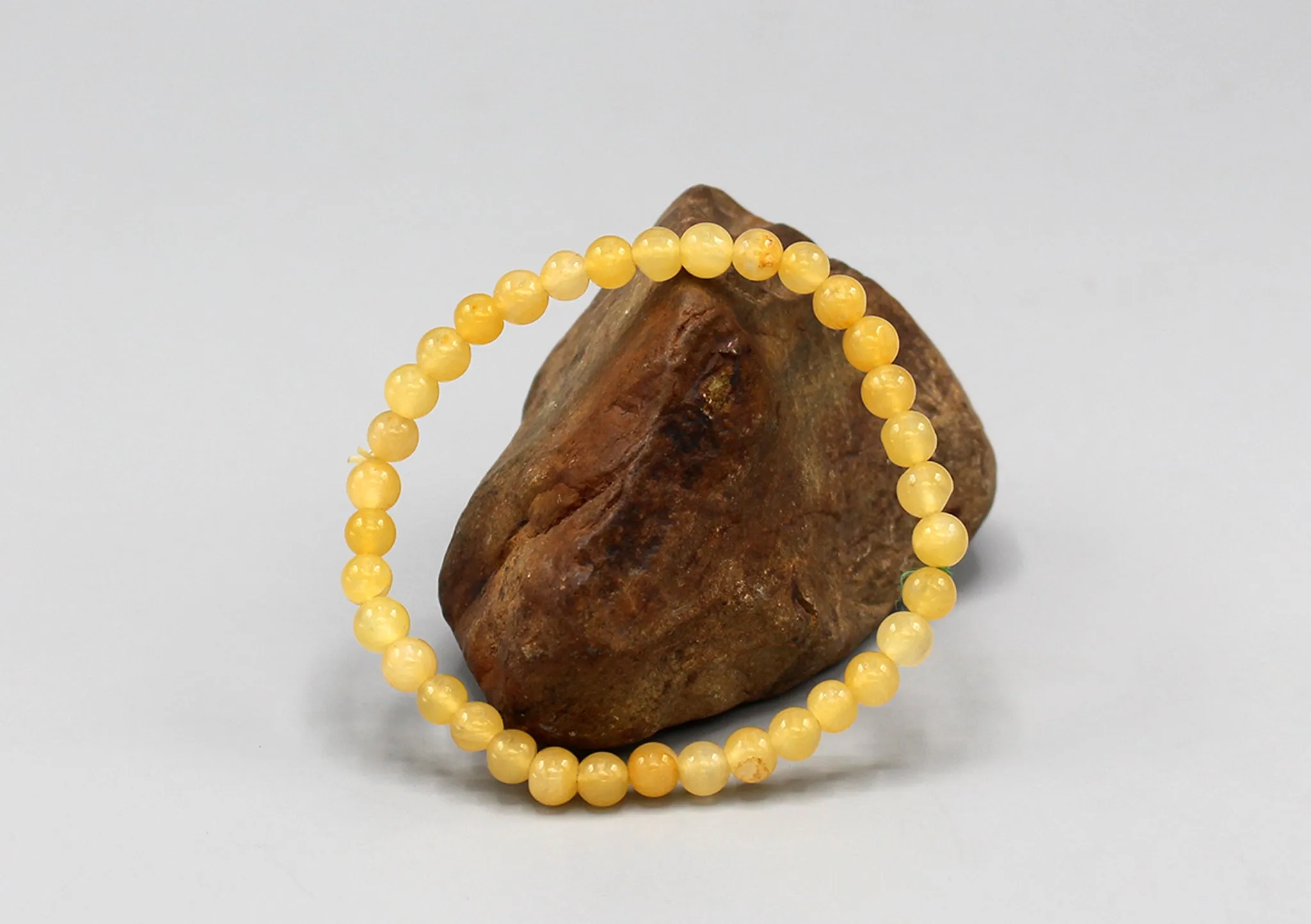 Amber Beads Stretchable Yoga Bracelet