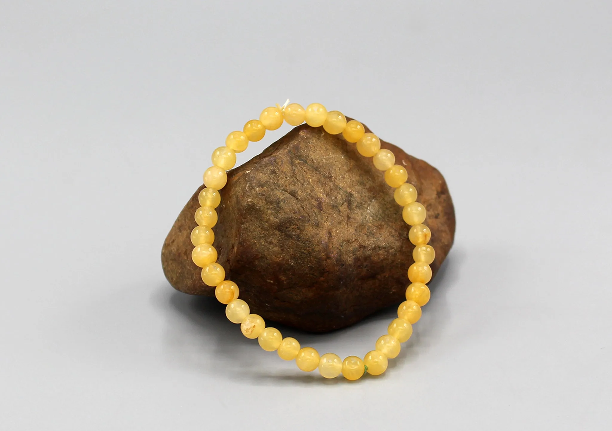 Amber Beads Stretchable Yoga Bracelet