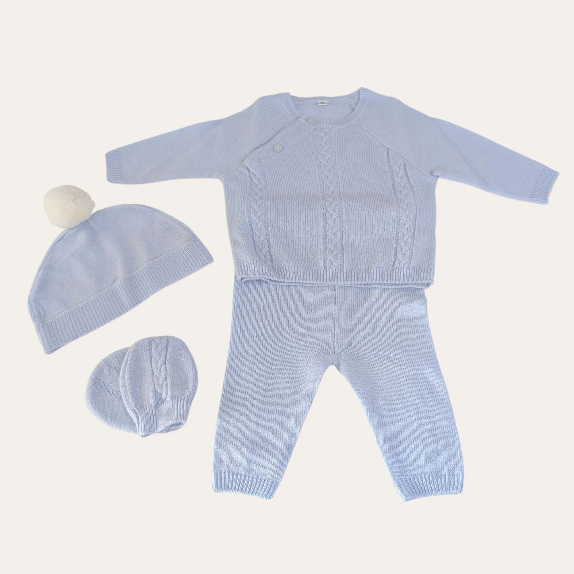 Baby Boy Blue Knitted Outfit