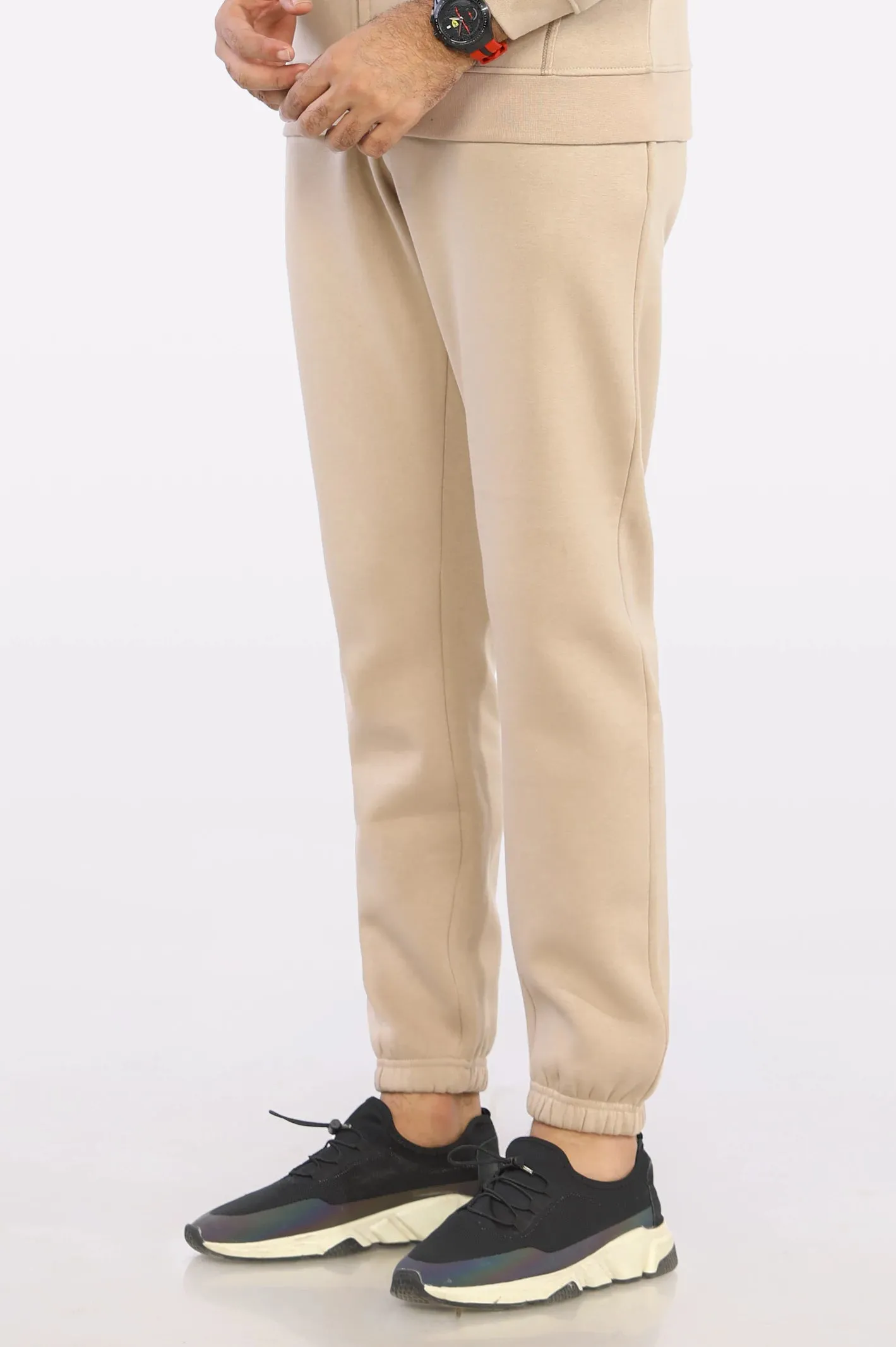 Beige Causal Knitted Trouser