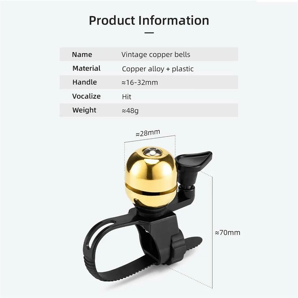 Bicycle  Bell General Mountain Bike Copper Alloy Mini Retro Bell Scooter Road Bike Accessories