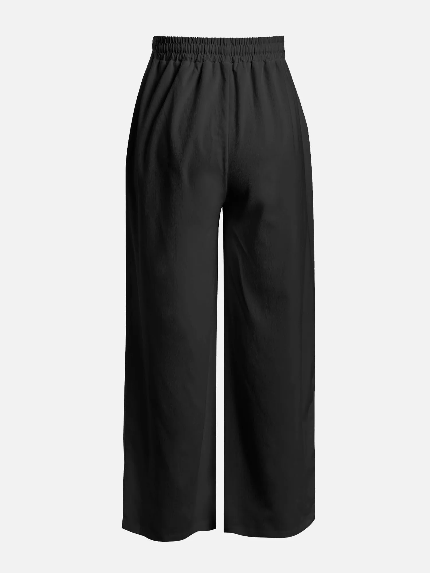 Black Drape Top & Wide Pants Set