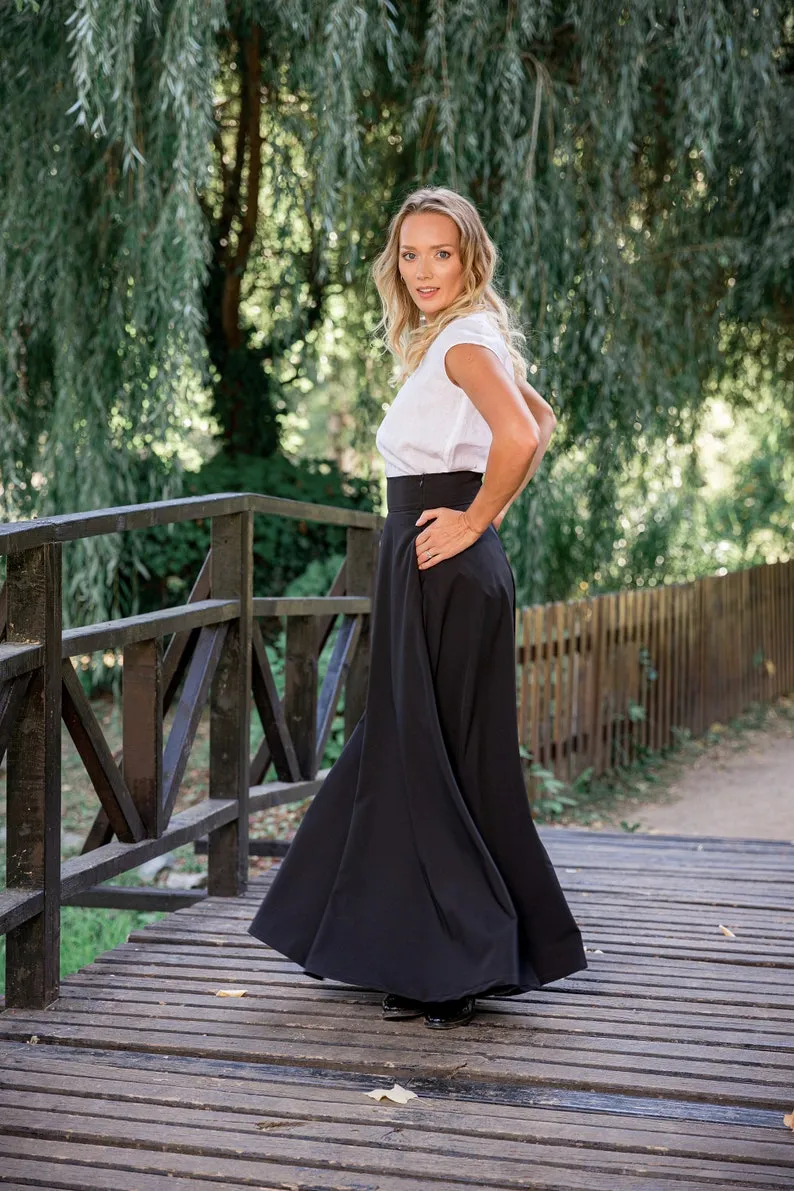 Black High Waisted Maxi Skirt