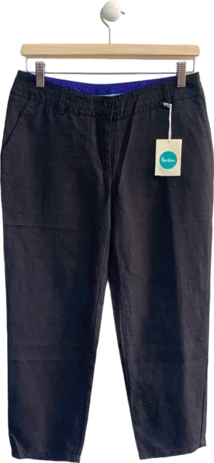 Boden Black Linen Trousers UK 8P