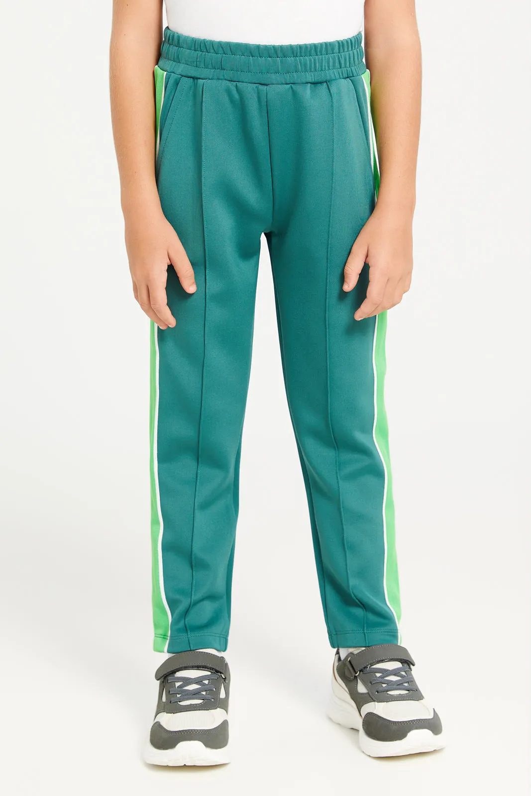 Boys Green Track Pants