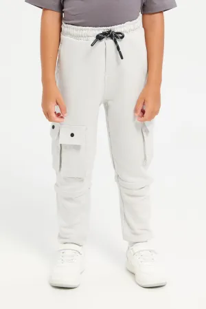 Boys Grey Cargo Pocket Track Pants