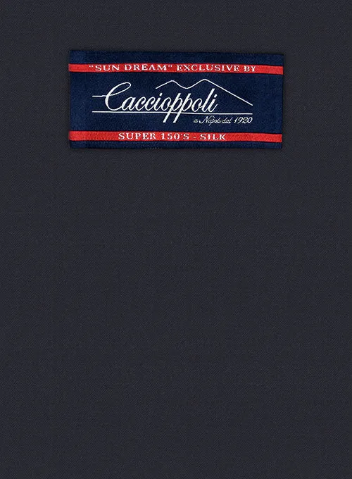 Caccioppoli Sun Dream Dark Navy Blue Wool Silk Suit