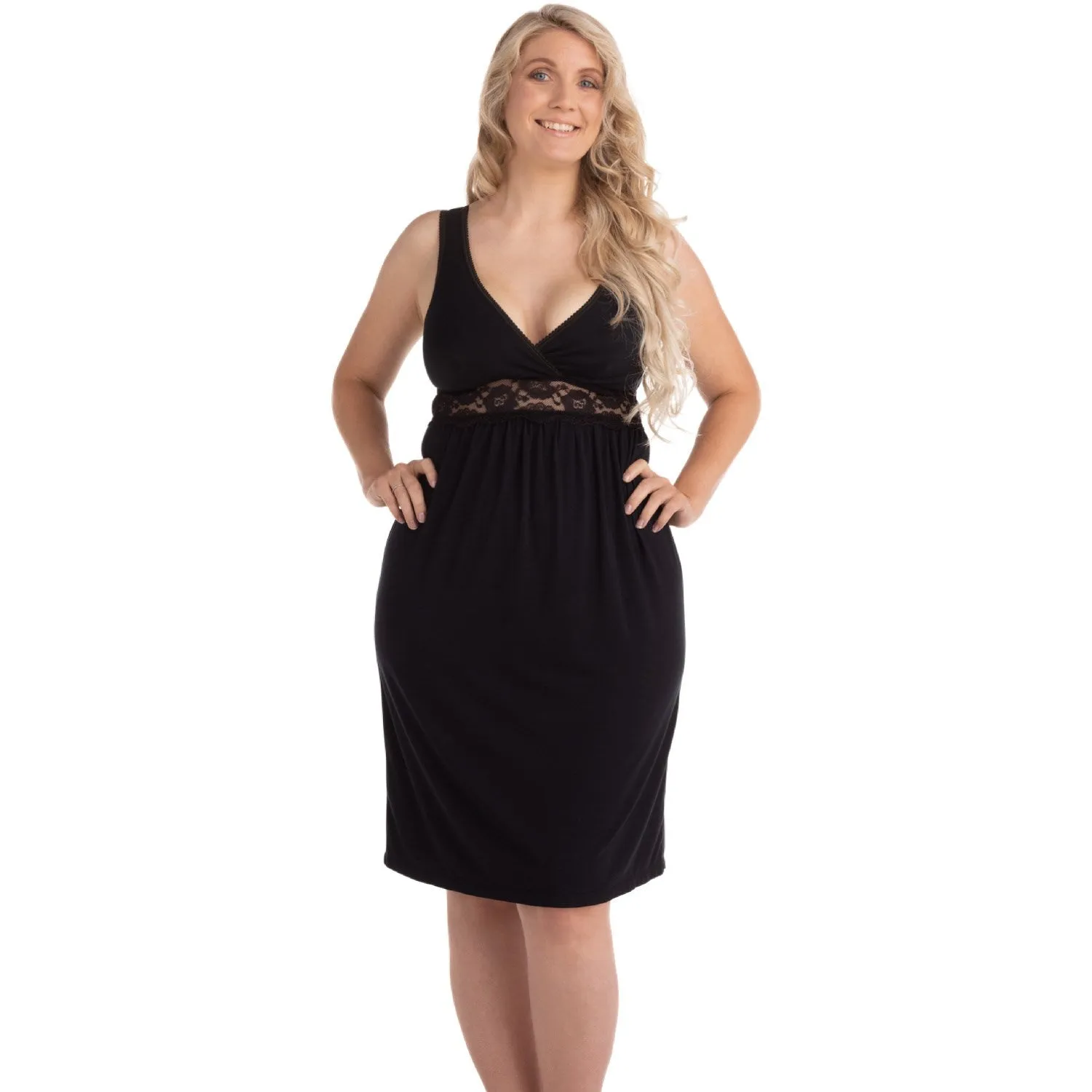 Carriwell Black Maternity & Nursing Nightie