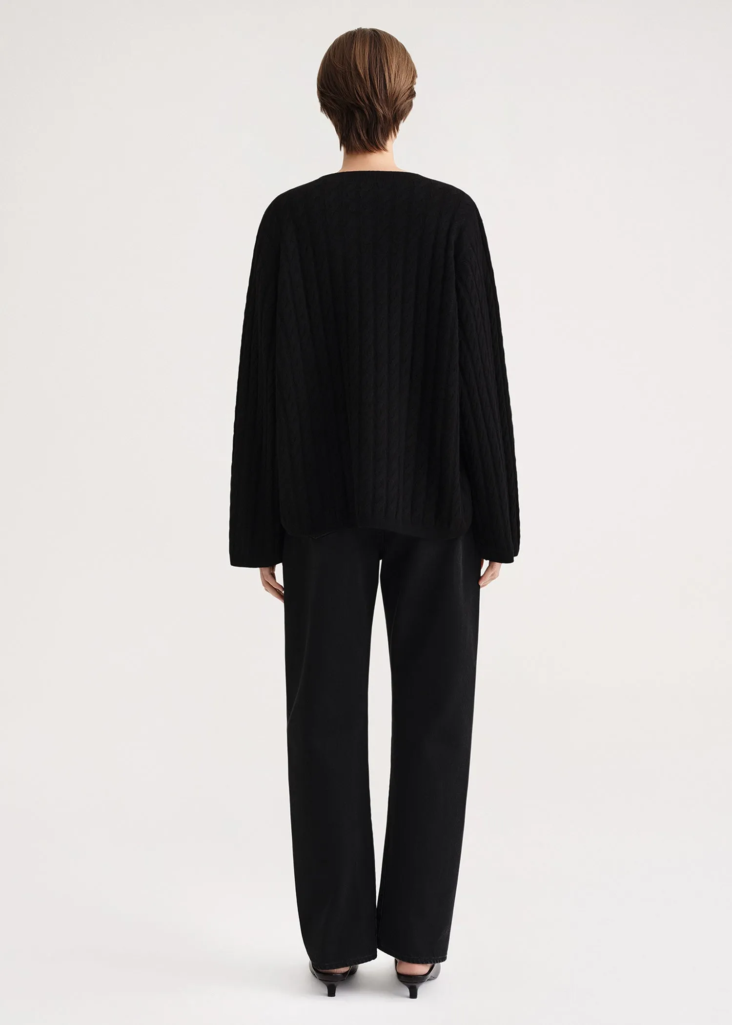 Cashmere cable knit black