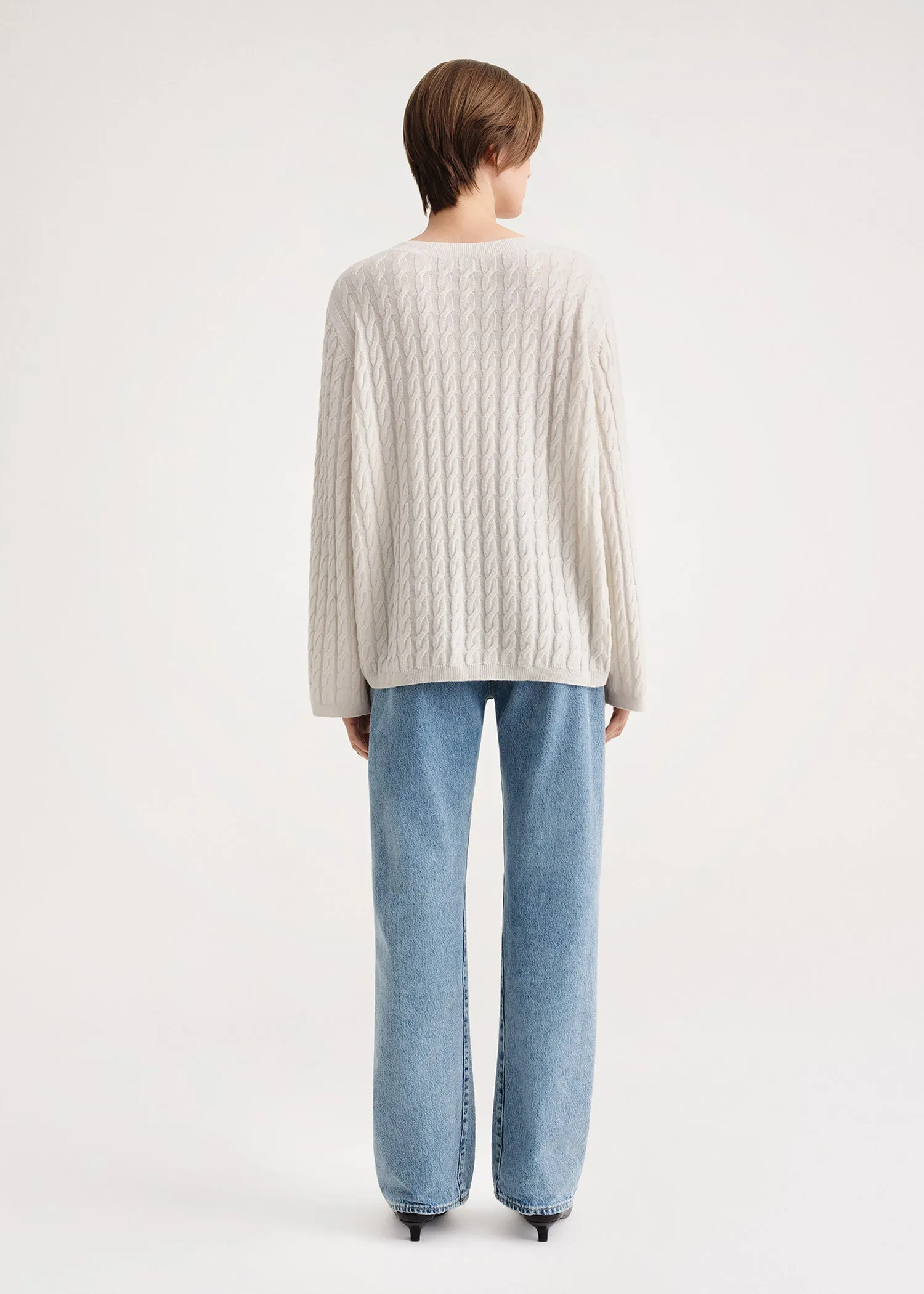 Cashmere cable knit off-white