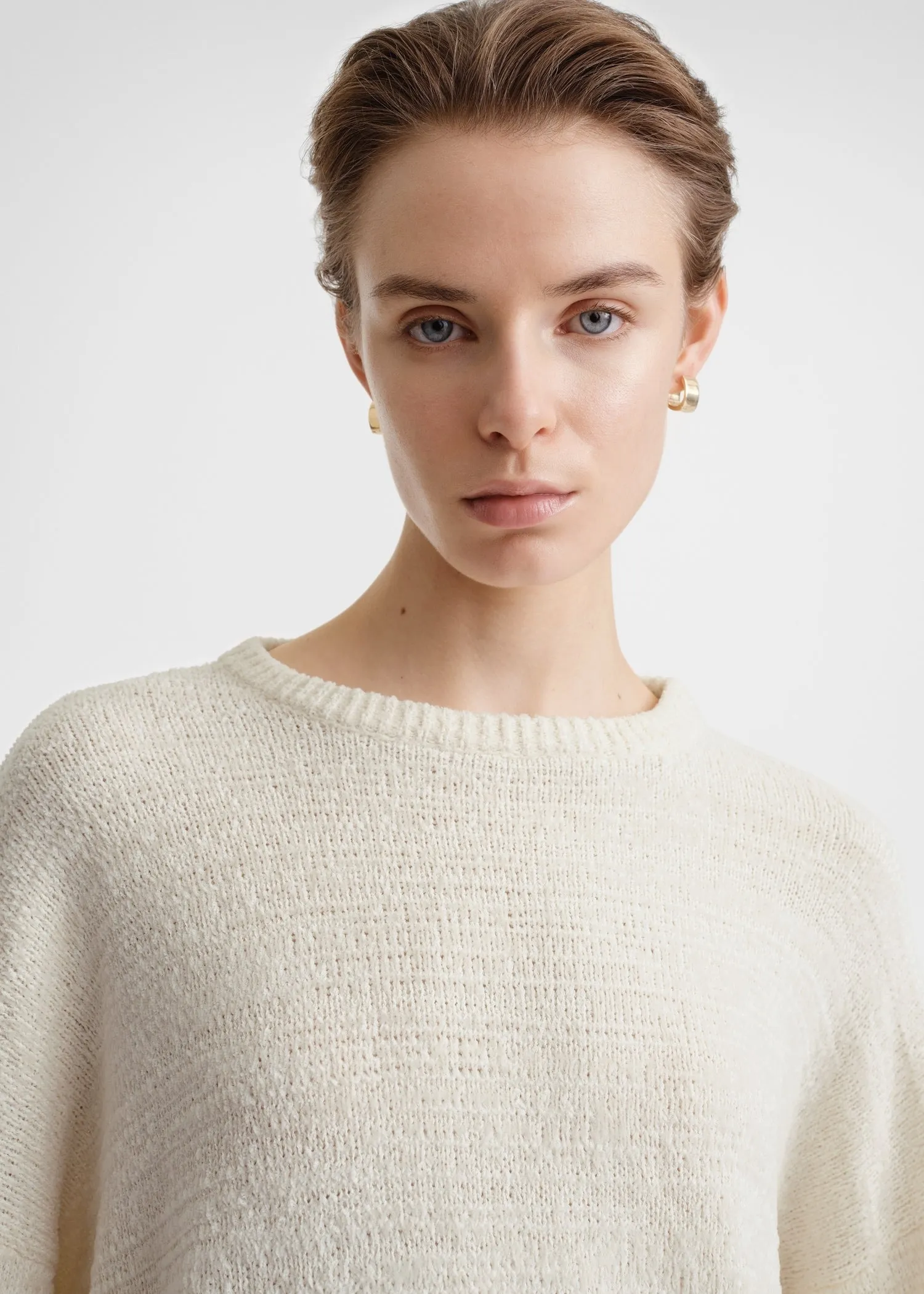 Chenille knit cream