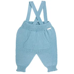 Cloud Blue Knitted Trousers with Braces