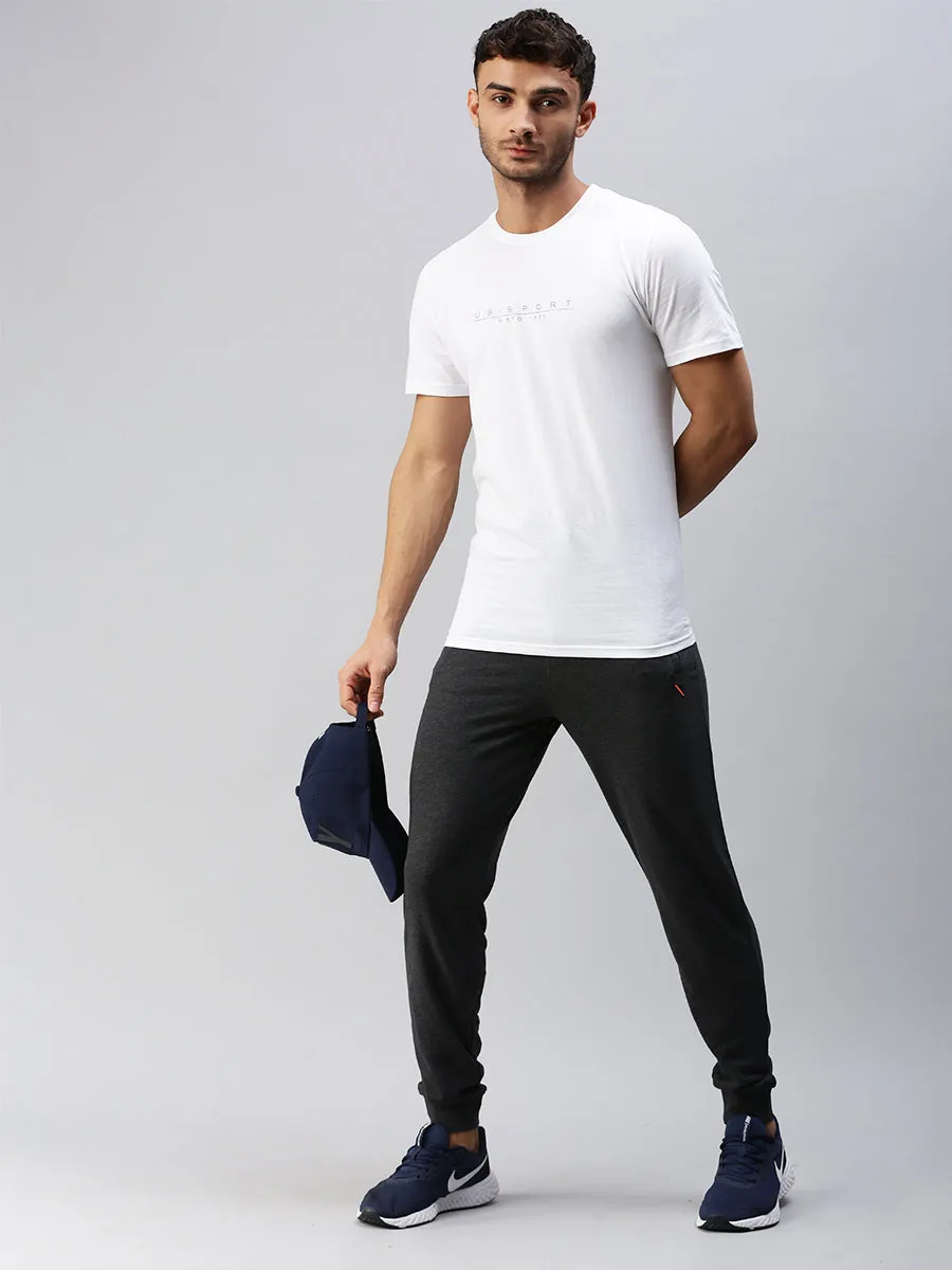 Combed Cotton Rich Charcoal Melange Jogger pants