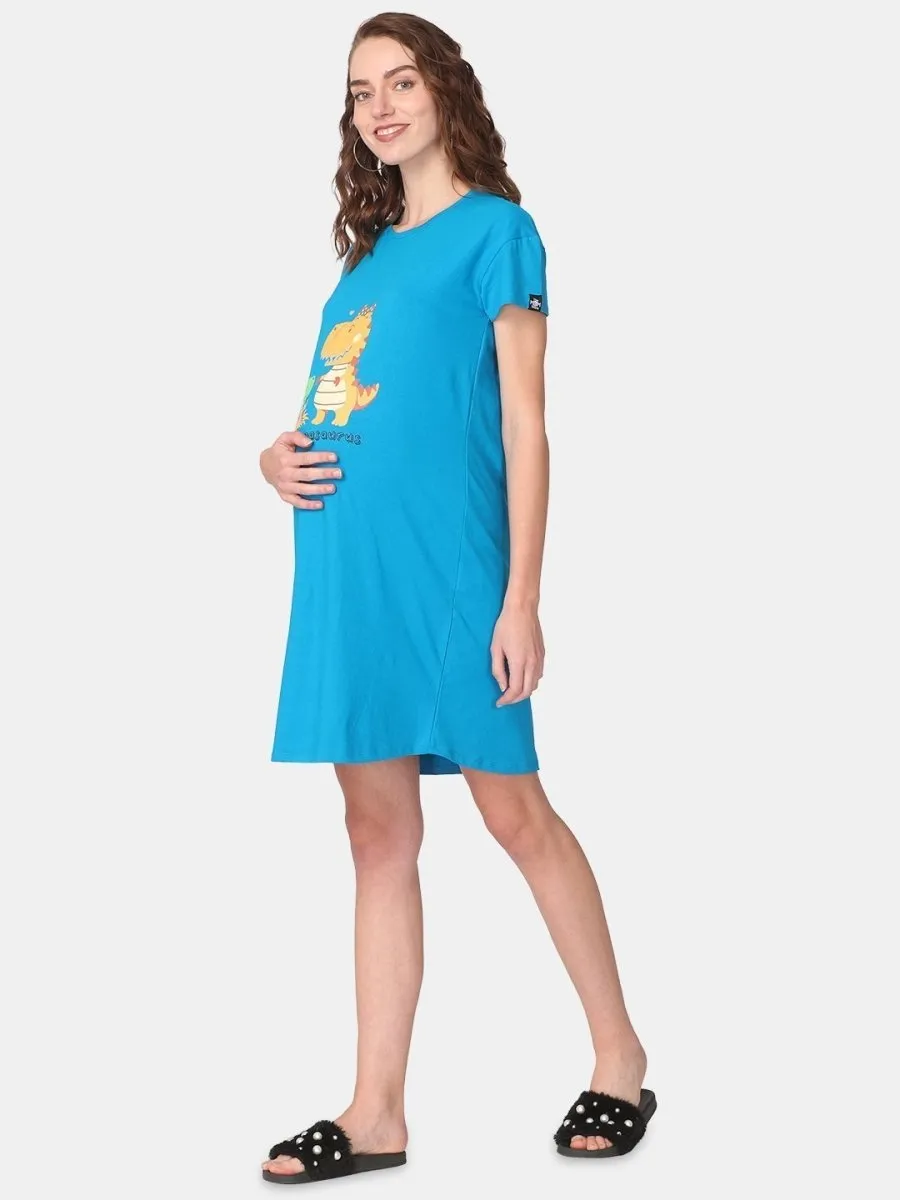 Combo Of Pregasaurus & Mommy To be Maternity T-Shirt Dress