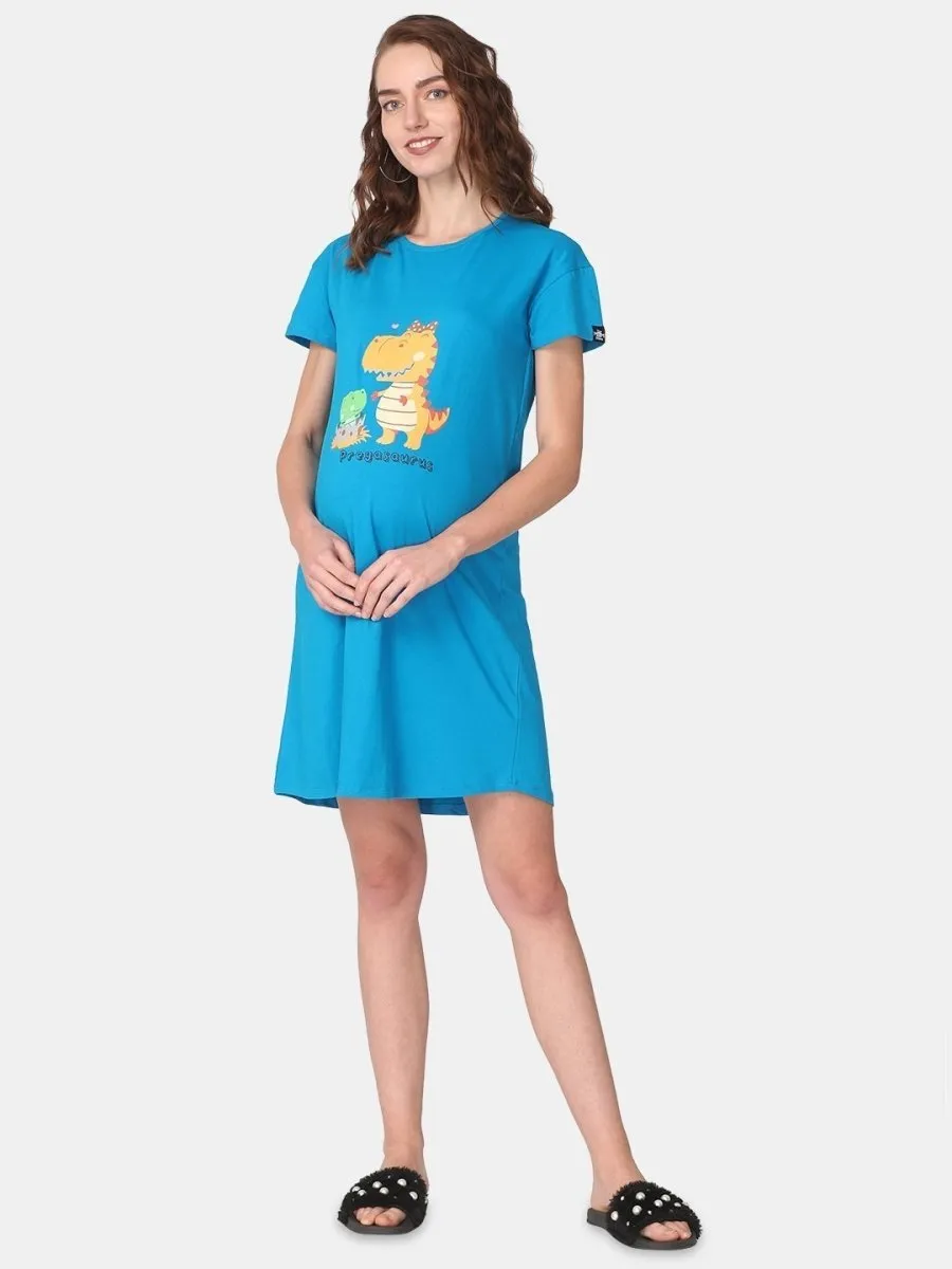 Combo Of Pregasaurus & Mommy To be Maternity T-Shirt Dress