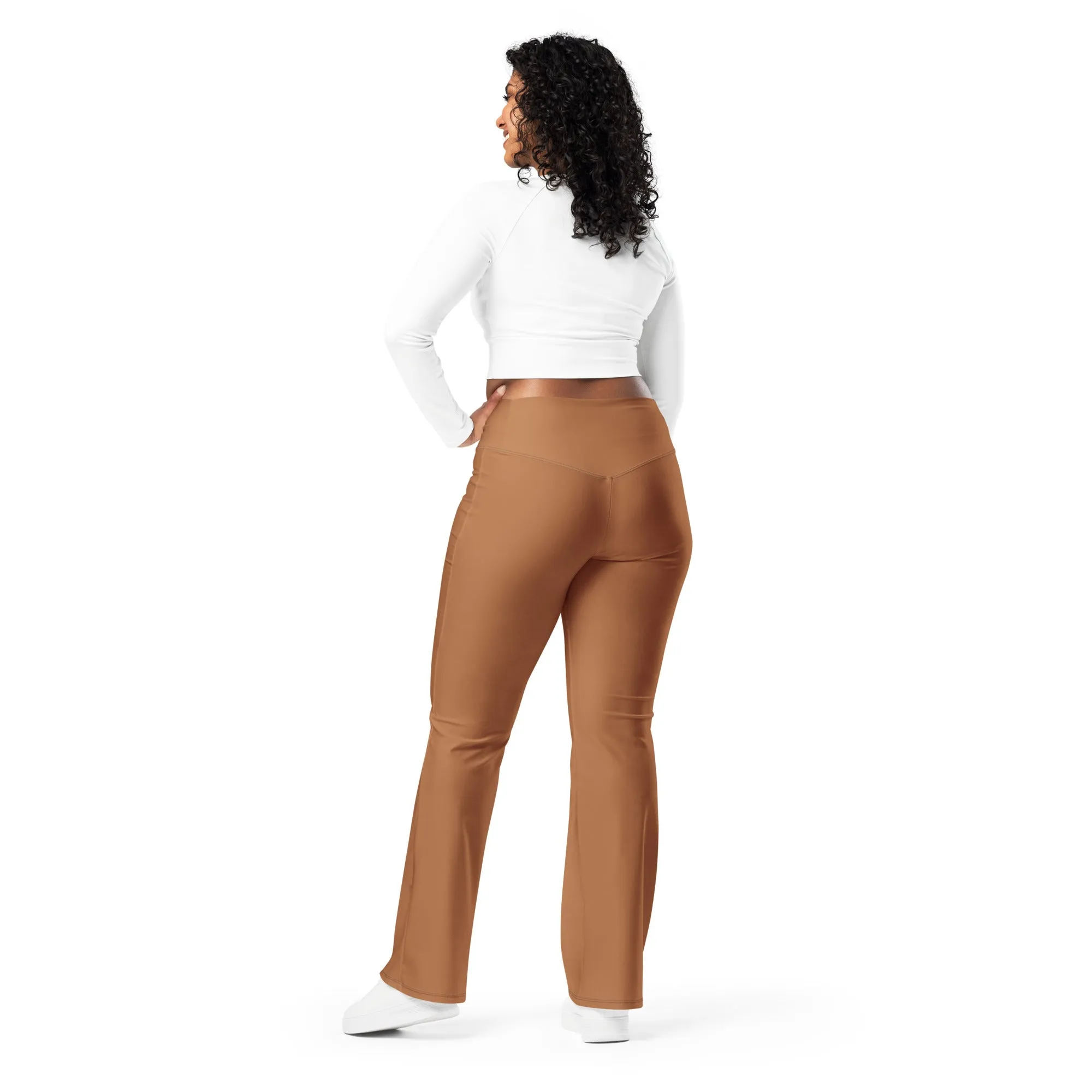 Copper High Waisted Flare Leggings