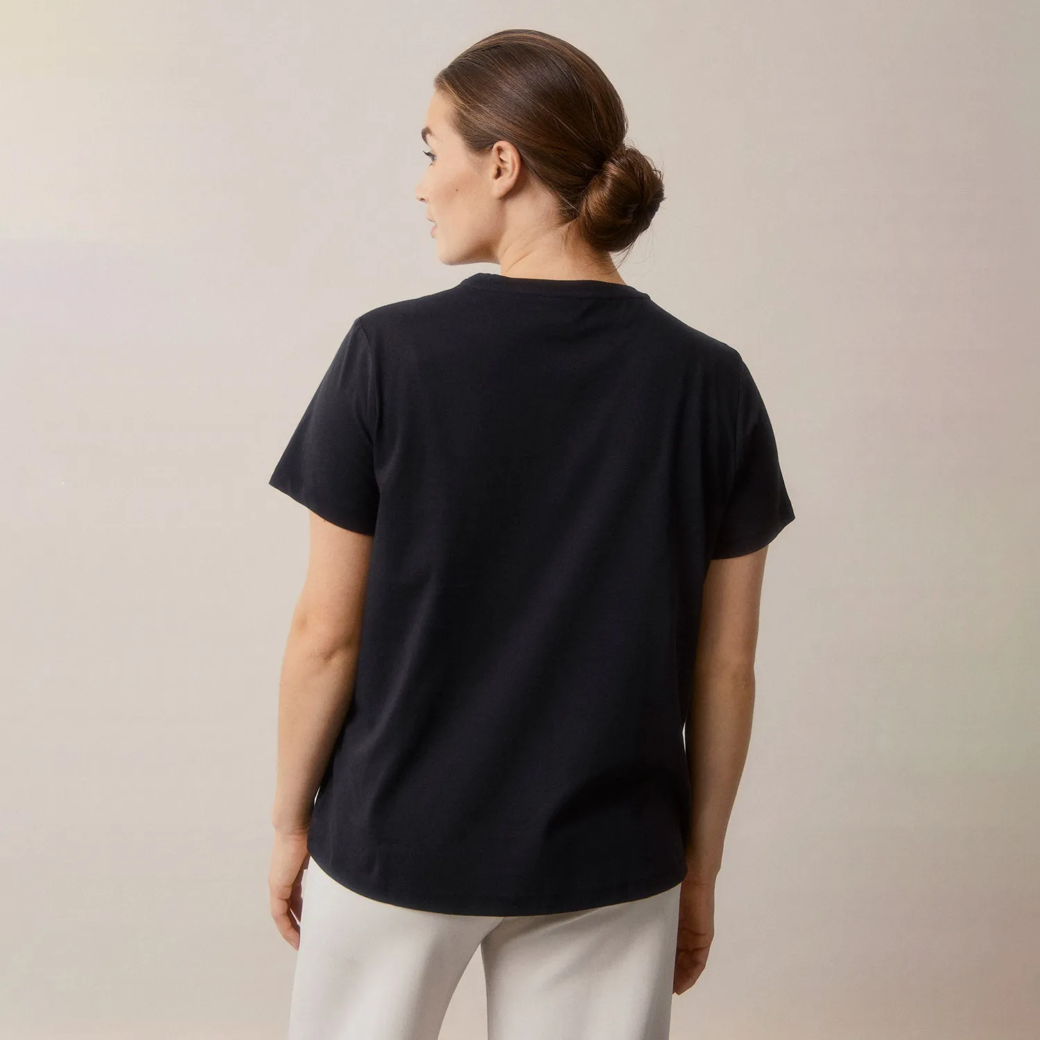 Cotton Maternity Tee - Black