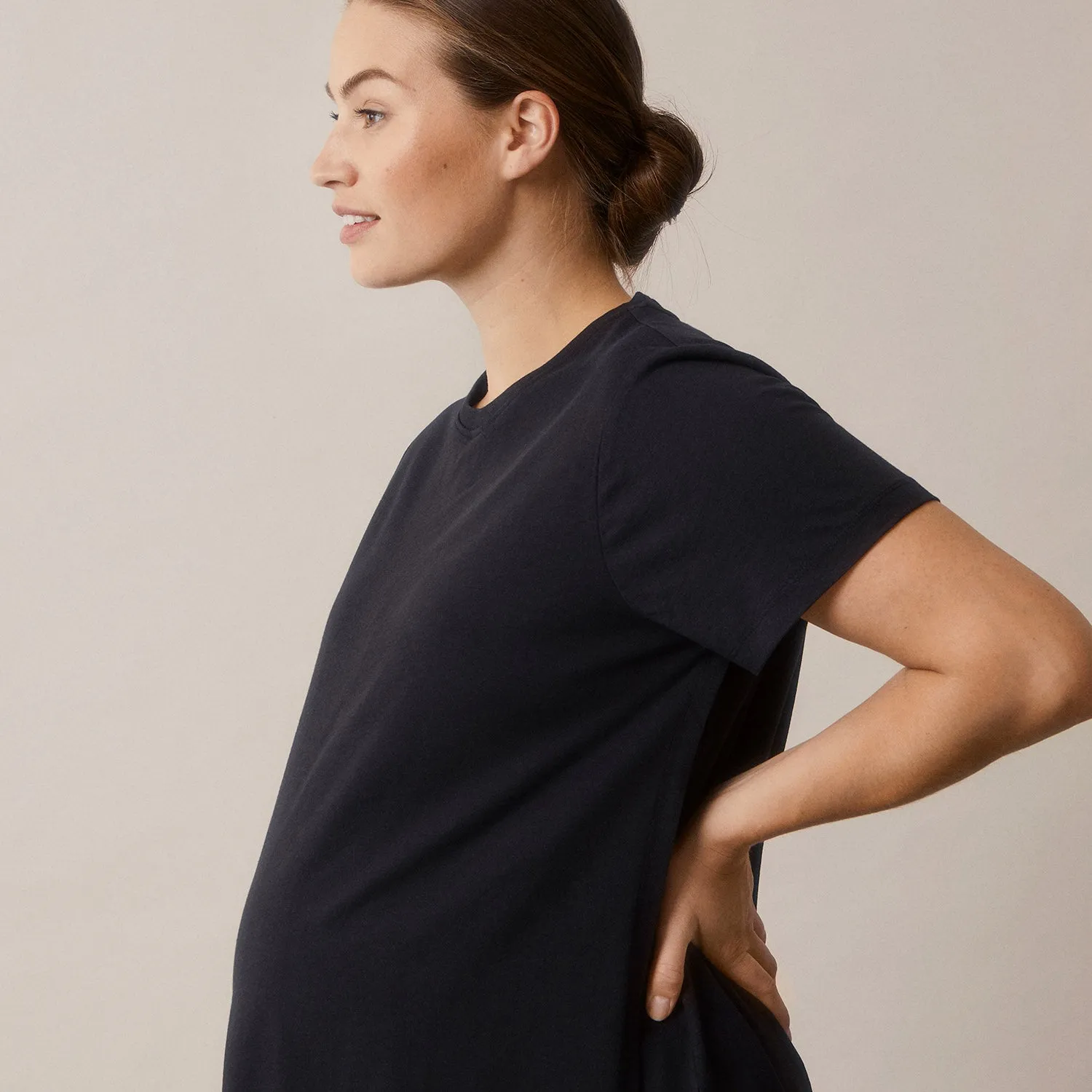 Cotton Maternity Tee - Black