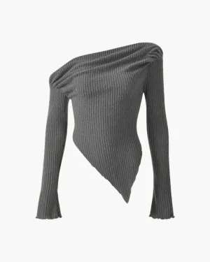 Dextra – Asymmetrical silhouette – Long-sleeve knit top