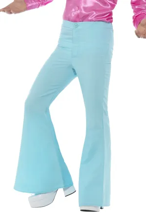 Disco 60s 70s Light Blue Flares Retro Bell Bottoms Flared Trousers