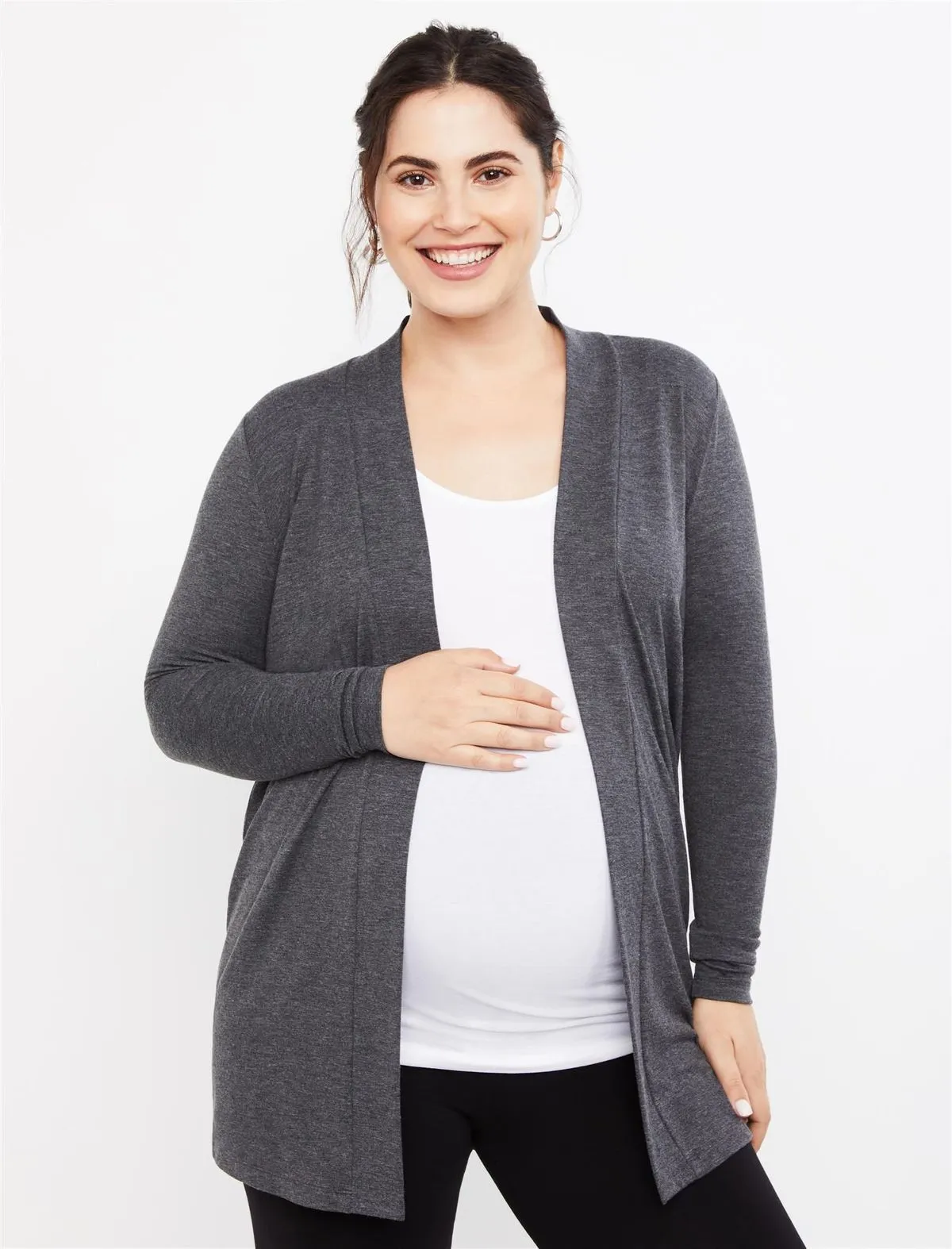 Drape Maternity Cardigan in Charcoal