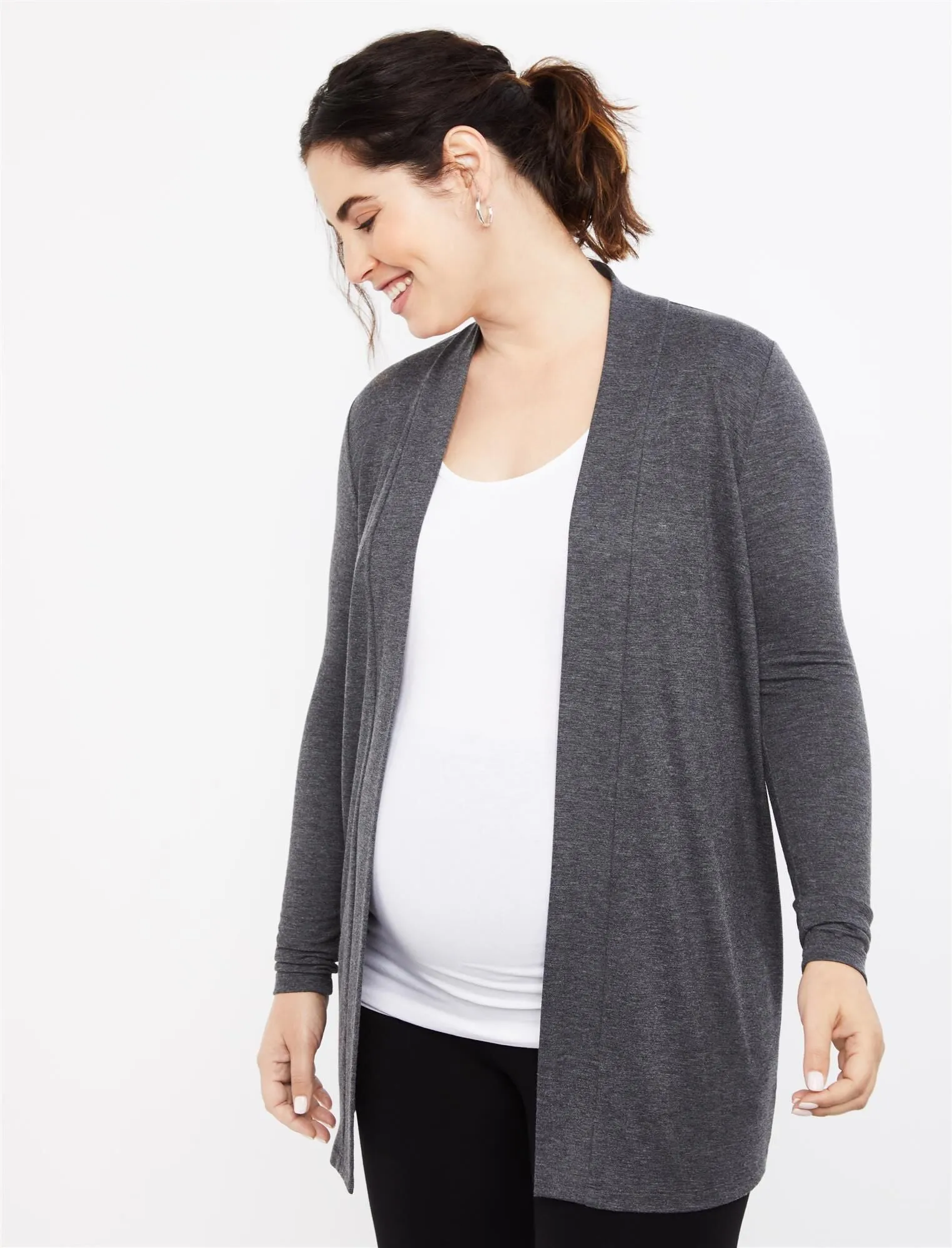 Drape Maternity Cardigan in Charcoal