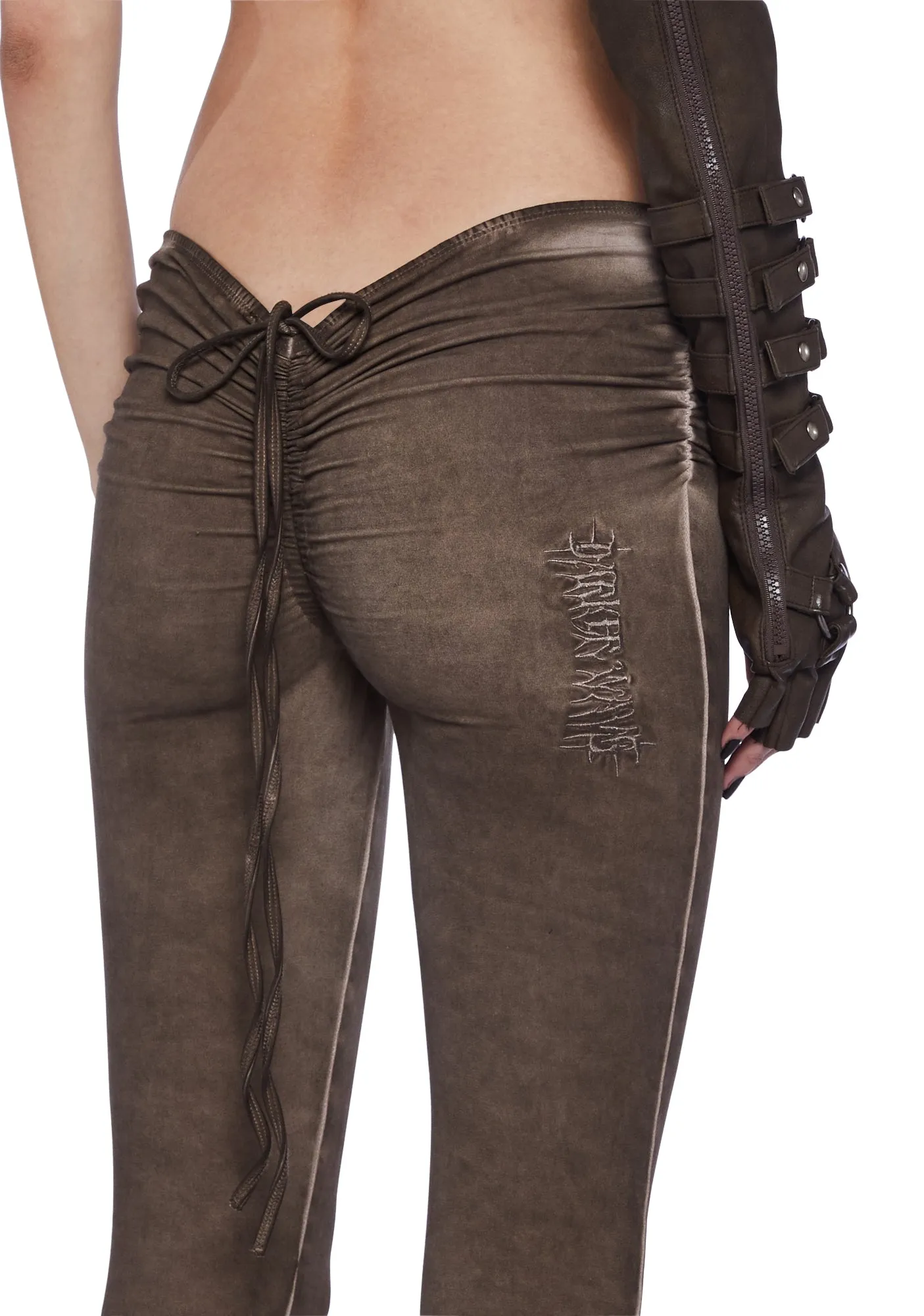 Fader V-Cut Washed Bell Bottoms - Brown