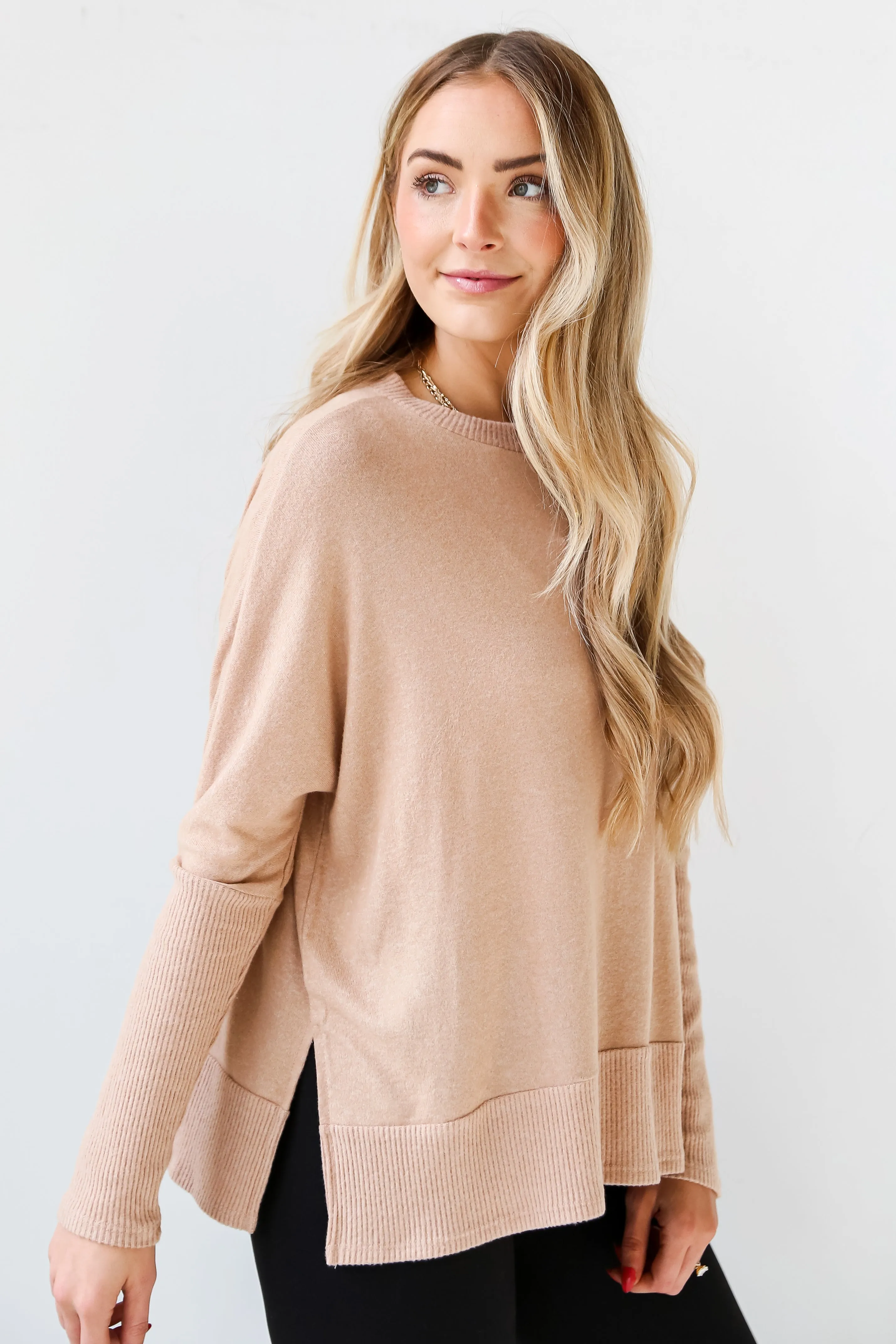 FINAL SALE - Olivia Brushed Knit Top - DU DEAL