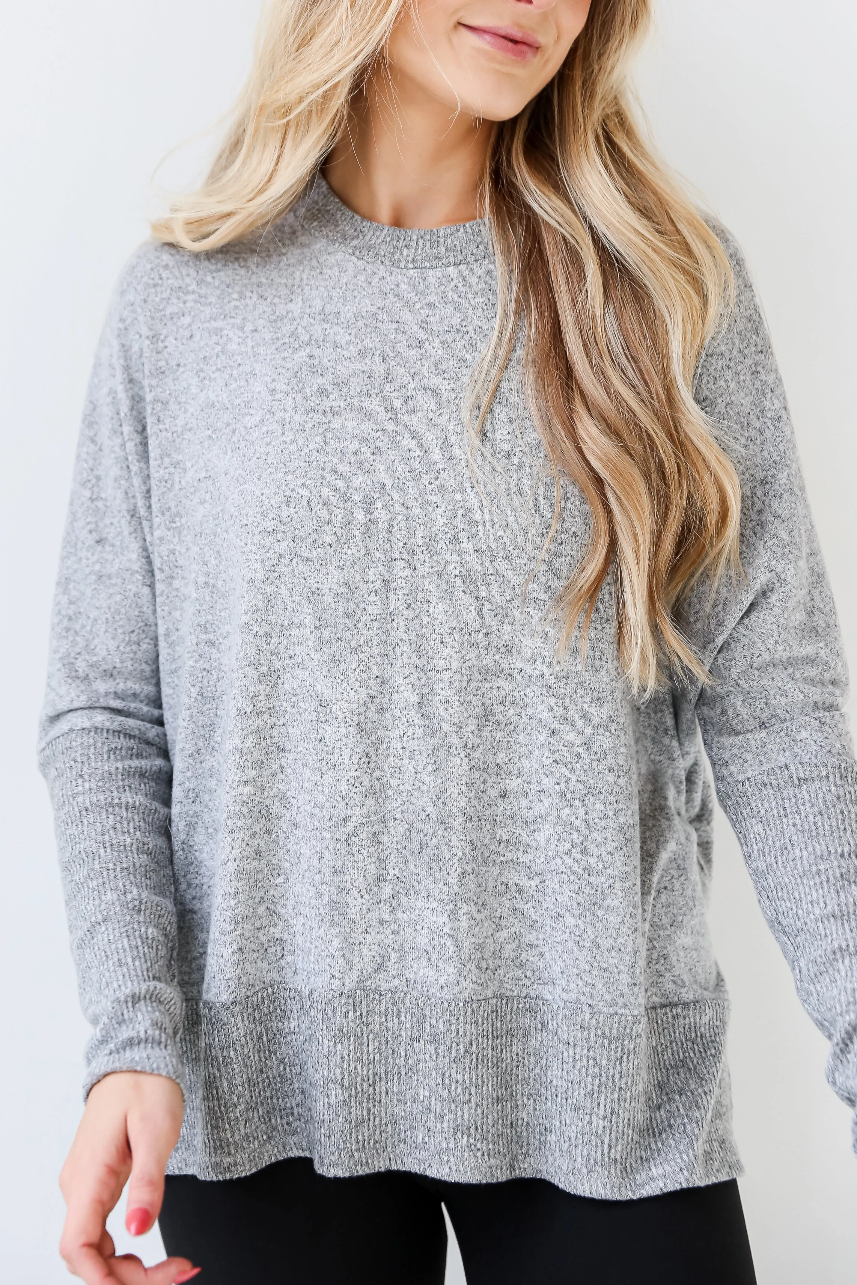 FINAL SALE - Olivia Brushed Knit Top - DU DEAL