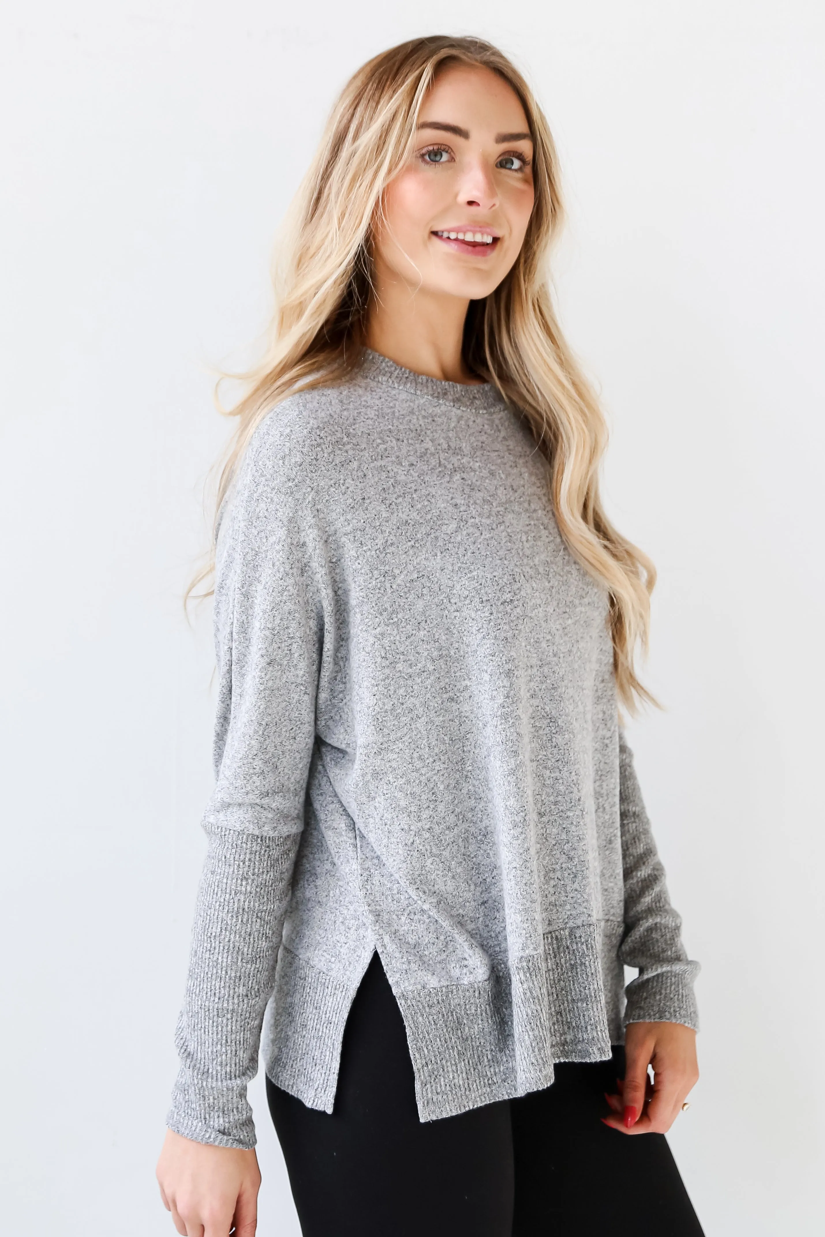 FINAL SALE - Olivia Brushed Knit Top - DU DEAL