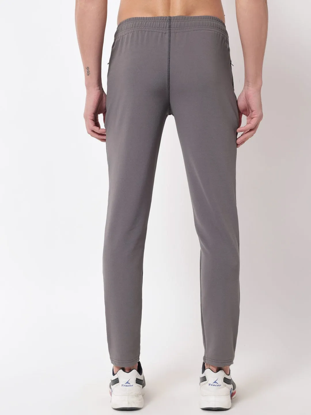 Fitinc Dobby Grey Trackpant for Men