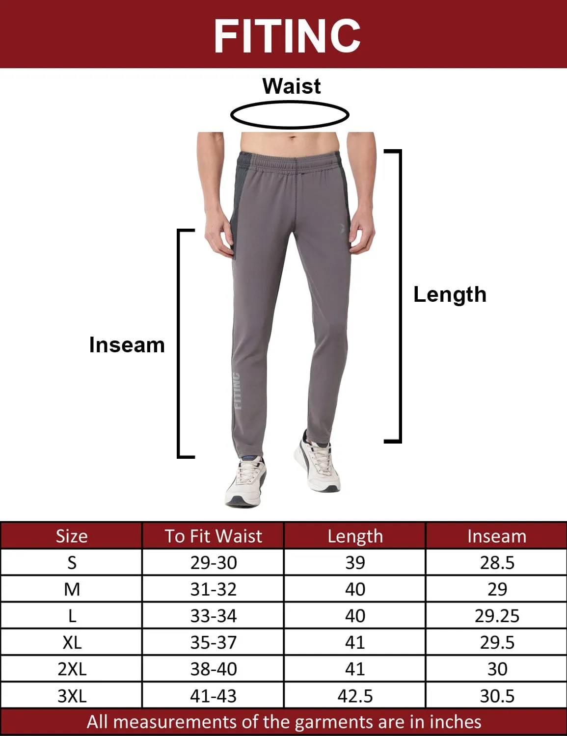 Fitinc Dobby Grey Trackpant for Men