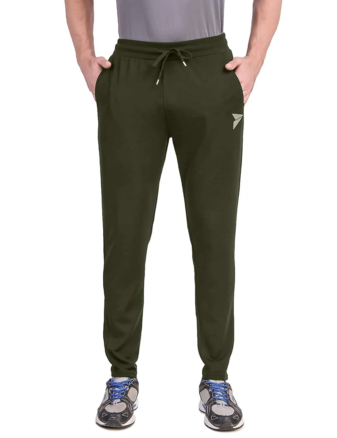 Fitinc Olive Trackpant with Concealed Zipper Pockets