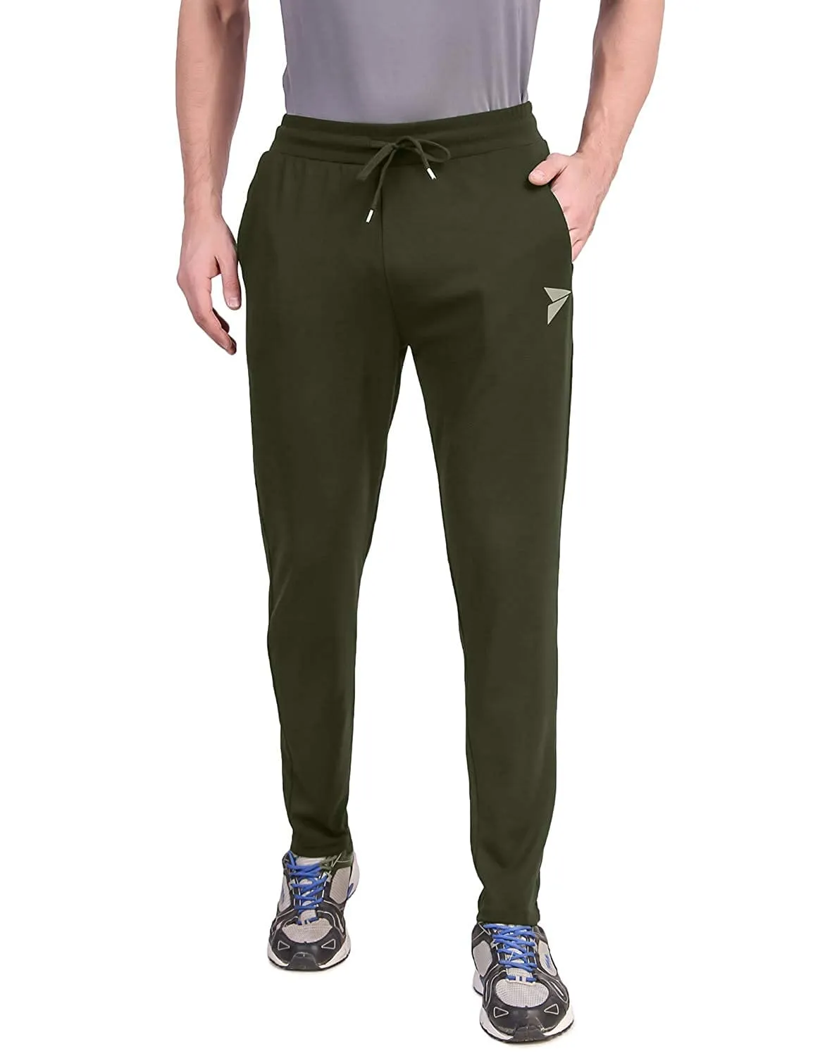 Fitinc Olive Trackpant with Concealed Zipper Pockets