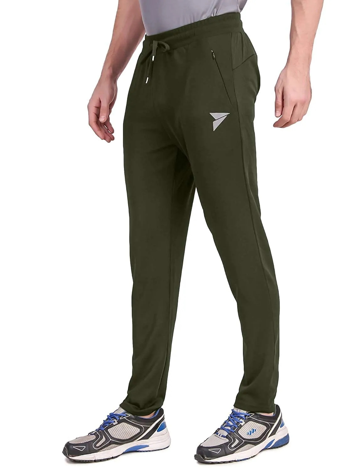 Fitinc Olive Trackpant with Concealed Zipper Pockets