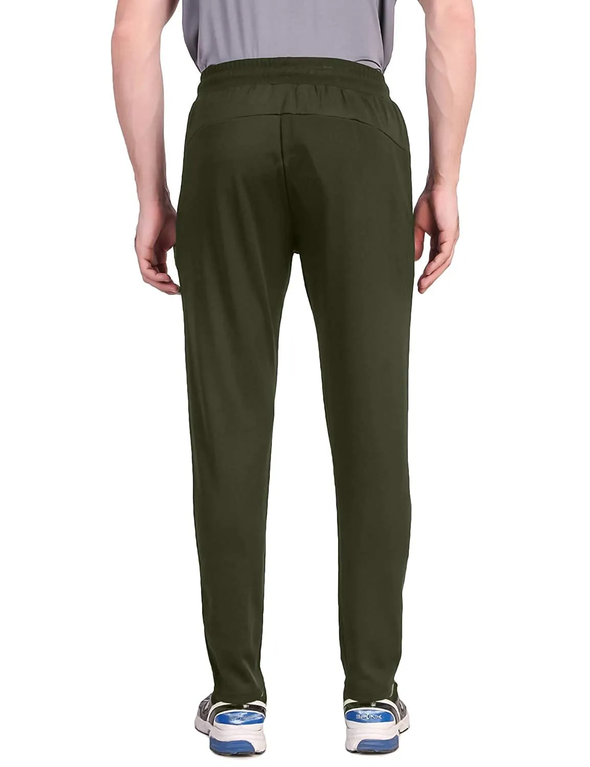 Fitinc Olive Trackpant with Concealed Zipper Pockets