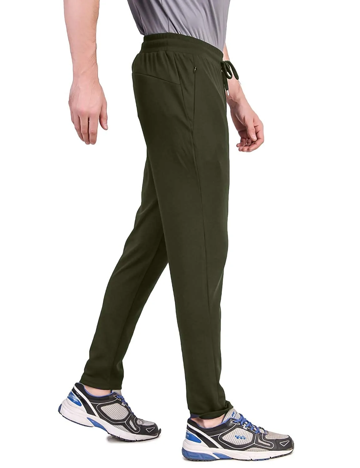 Fitinc Olive Trackpant with Concealed Zipper Pockets