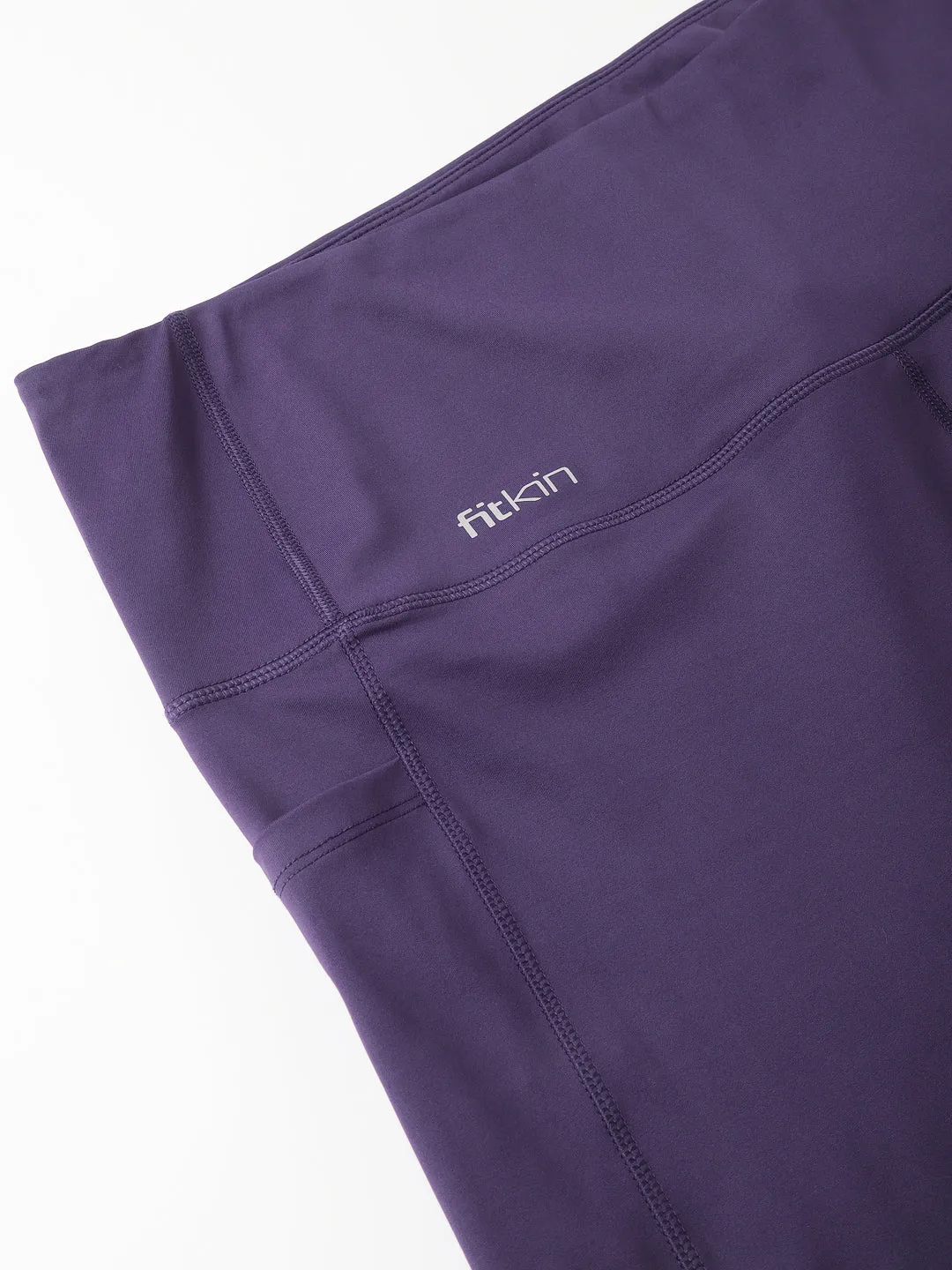 Fitkin Plus Size Active Track Gym Bootcut Flare Purple Pants