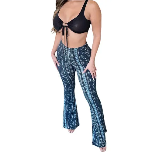 Frauen Boho Flare Bell Bottom Yoga Palazzo