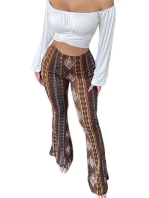 Frauen Boho Flare Bell Bottom Yoga Palazzo