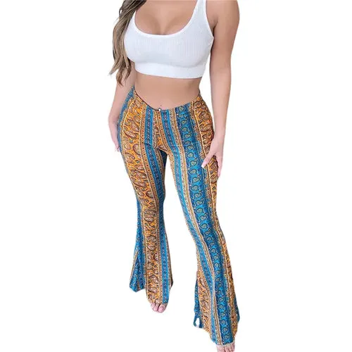 Frauen Boho Flare Bell Bottom Yoga Palazzo