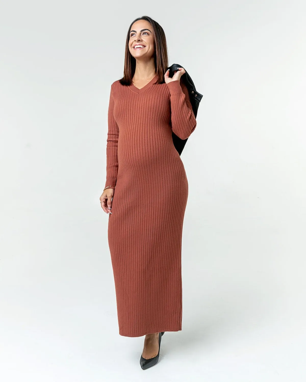 Full Body Maternity & Nursing Sweater Dress