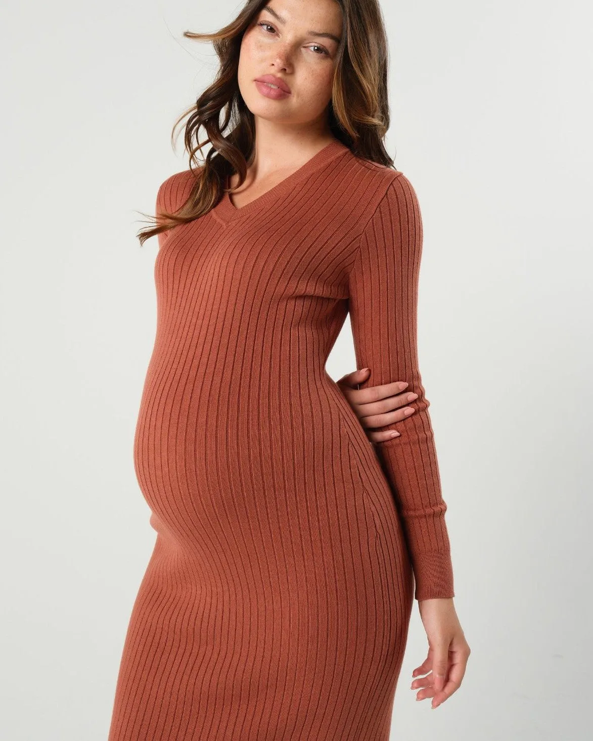 Full Body Maternity & Nursing Sweater Dress