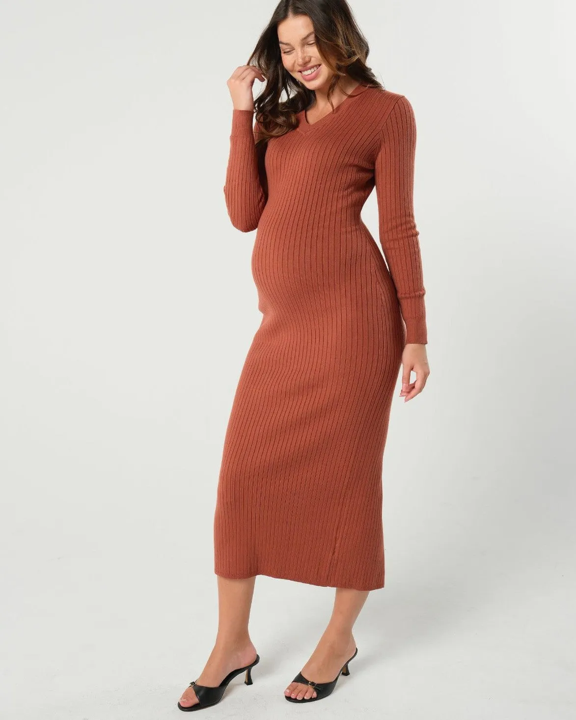 Full Body Maternity & Nursing Sweater Dress