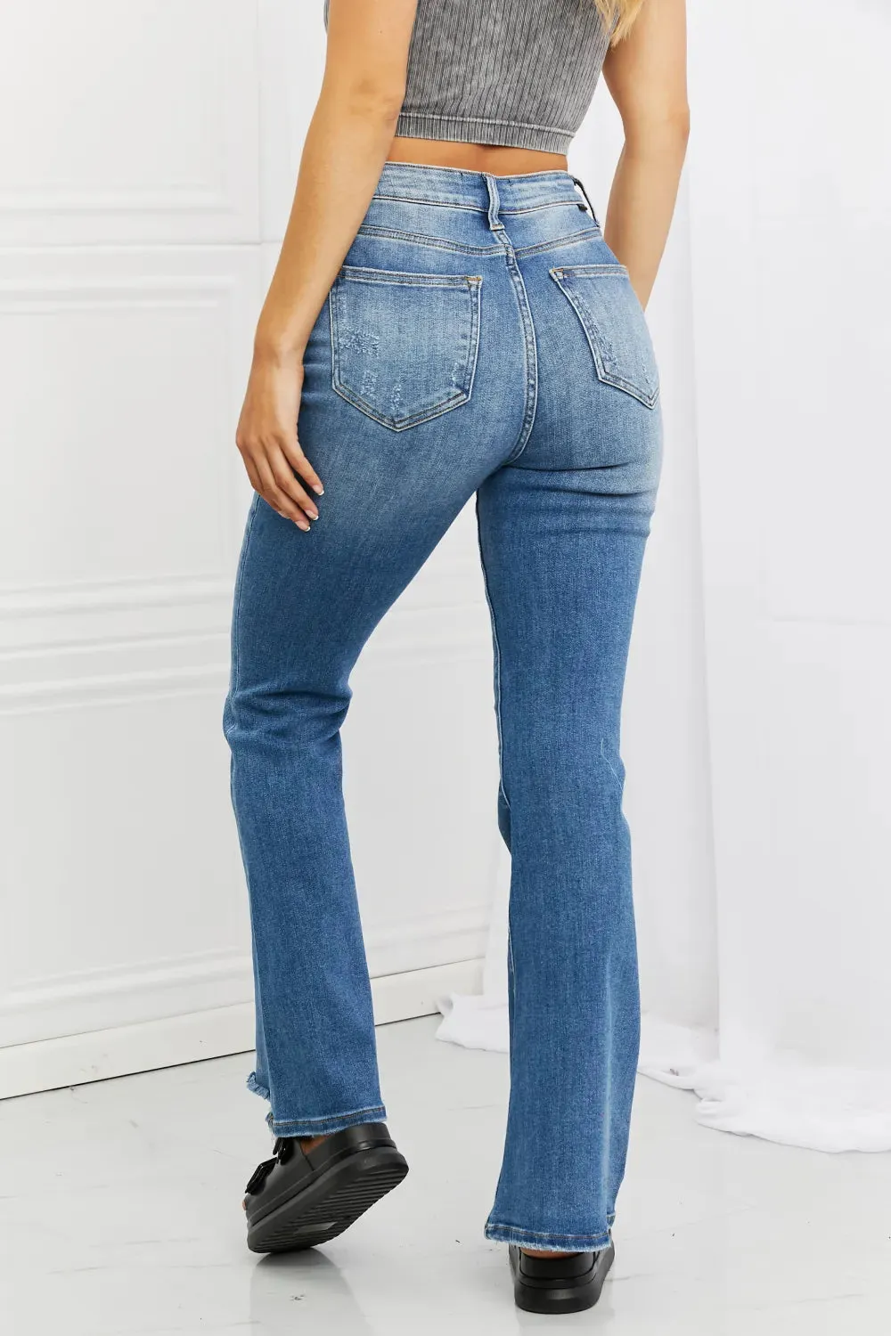 Full Size Iris High Waisted Flare Jeans