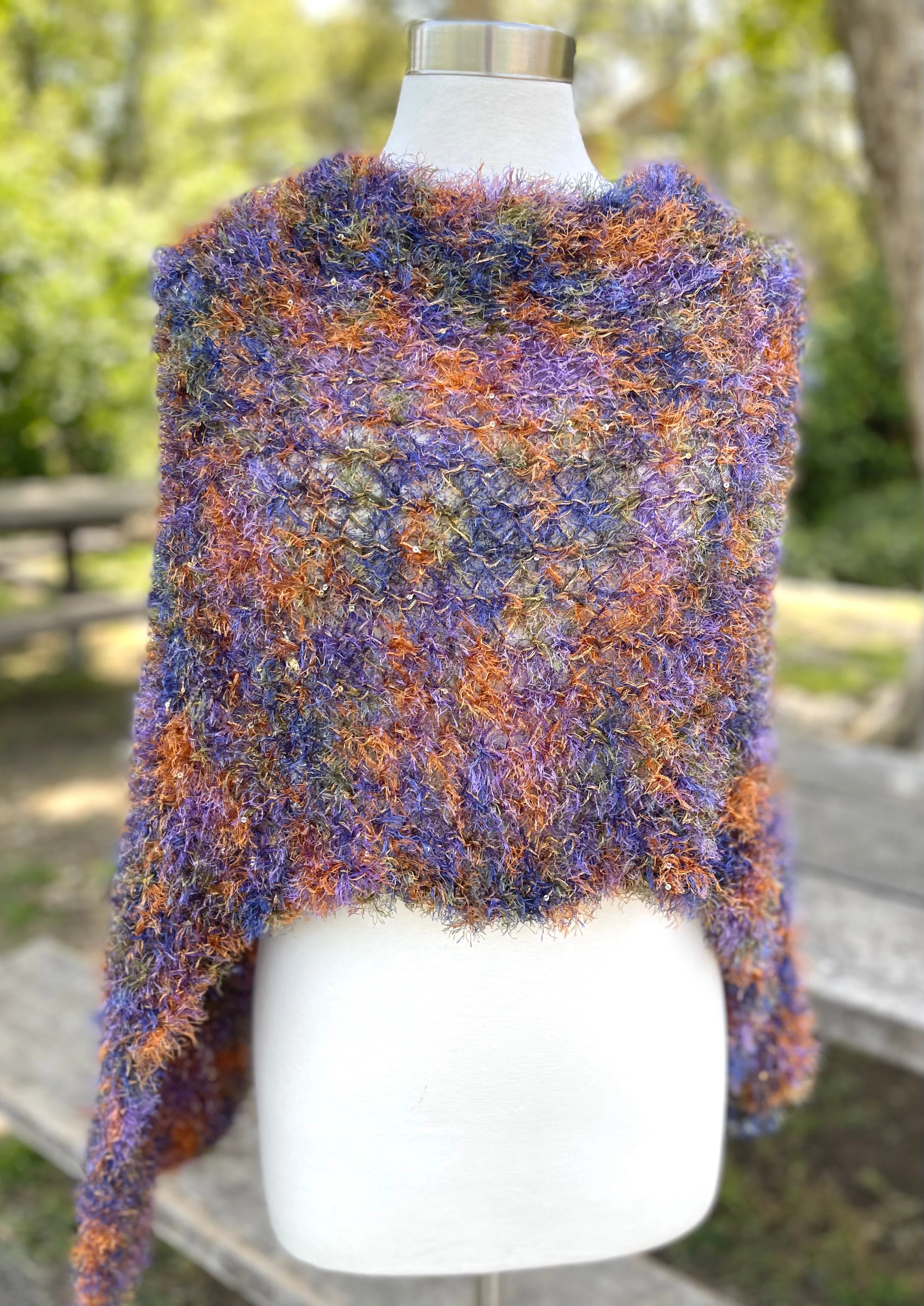 Hand Knitted Scarf for Women, Soft Eyelash Fur