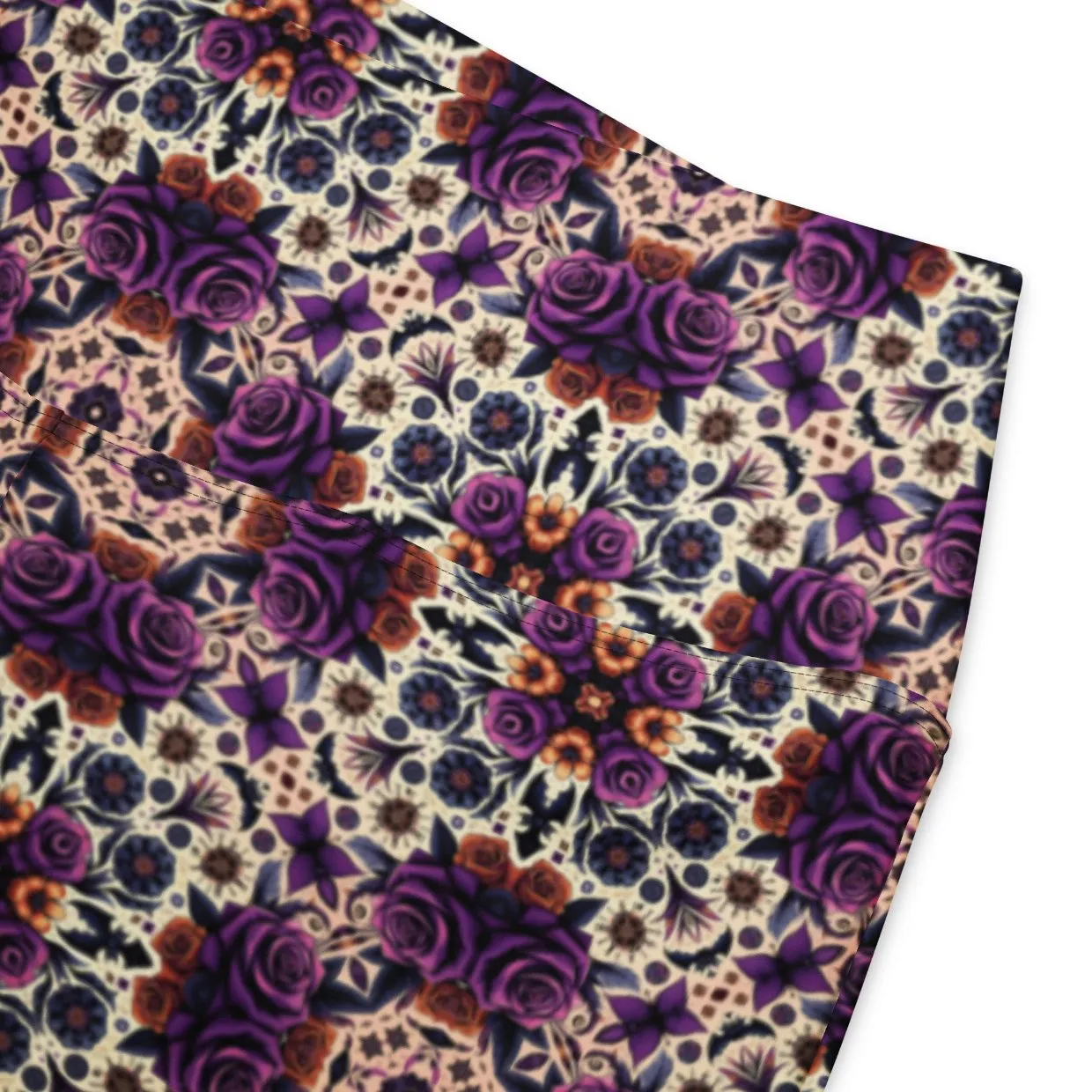 High-Rise Flared Leggings Purple Roses