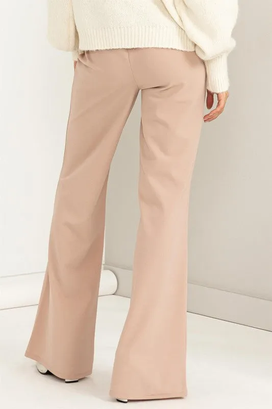 High-Waisted Tie Front Flared Pants