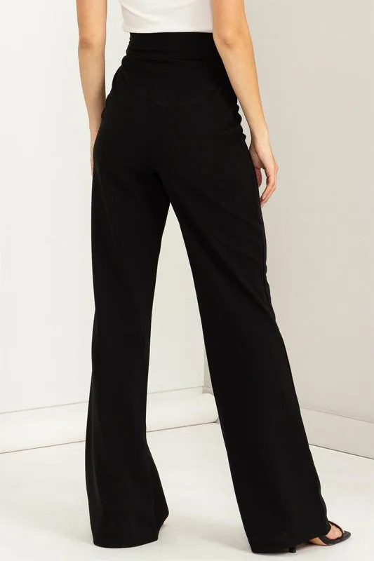 High-Waisted Tie Front Flared Pants